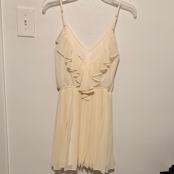 BCBGeneration Cream Ruffle Mini Dress - Picture 2 of 3